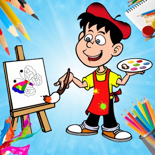 Toddlers Coloring Pages - Free Fun drawing pad iOS App