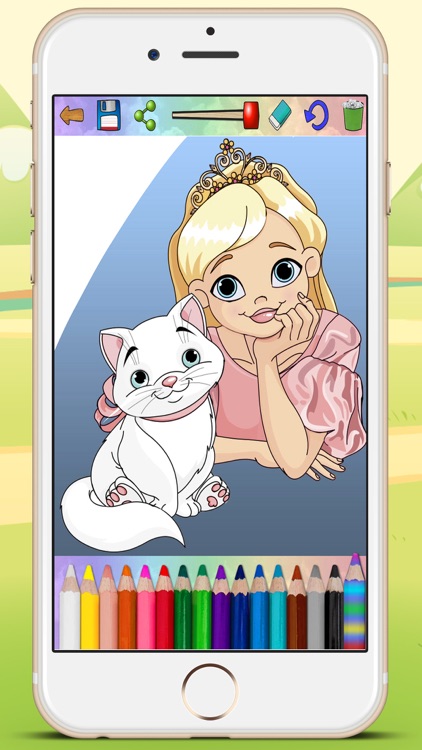 Coloring book paint princesses & color dolls in classic fairy tales - Premium