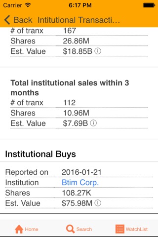 Institutional Stocks screenshot 3