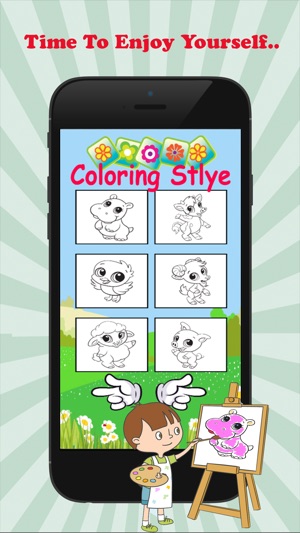 嬰兒動物可愛的油漆和著色書 - 免費遊戲的孩子(圖2)-速報App