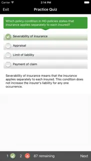 examfx property & casualty exam prep iphone screenshot 3