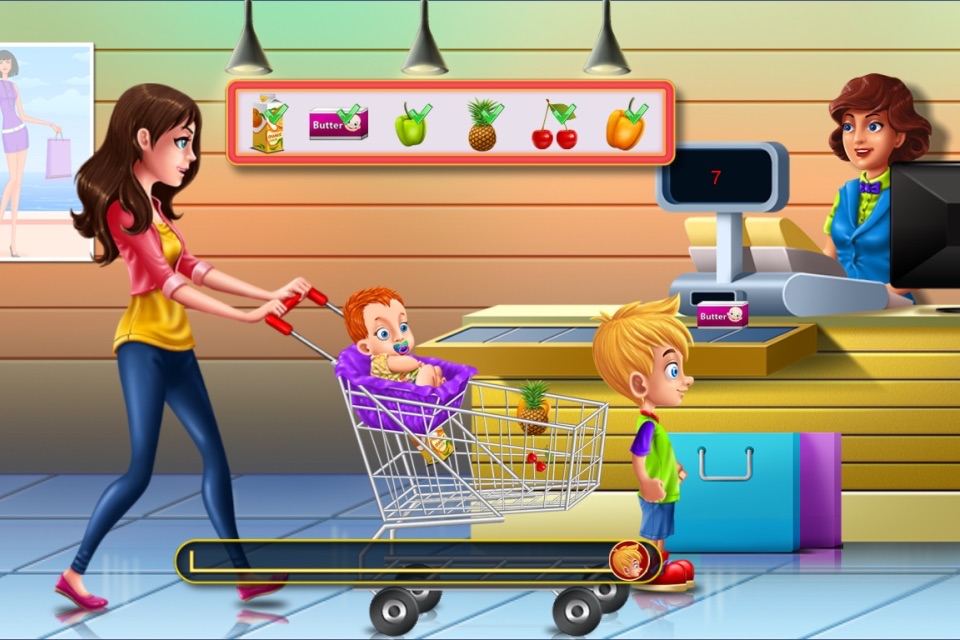 Shopping Game Kids Supermarket  help mom with the shopping list and to pay the cashier screenshot 3