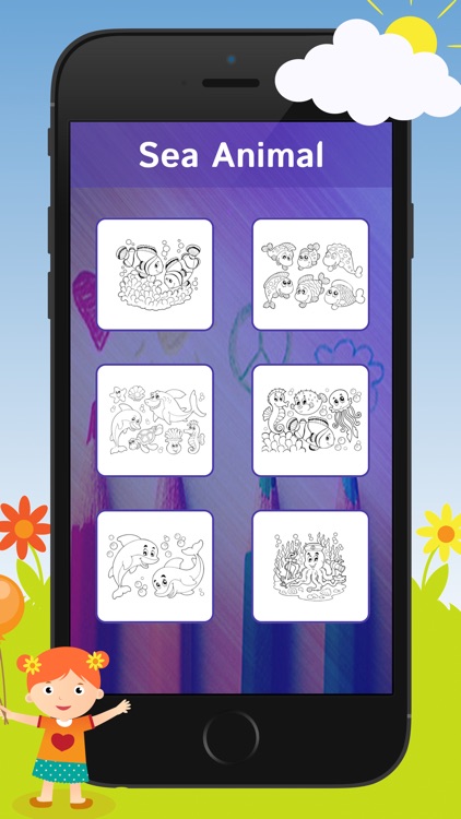 Underwater & sea animal Coloring Book for Kids screenshot-3