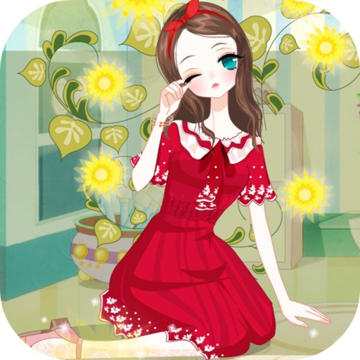 Anime Girl In Red Dress - Diamond Paintings - DiamondPaint.Shop