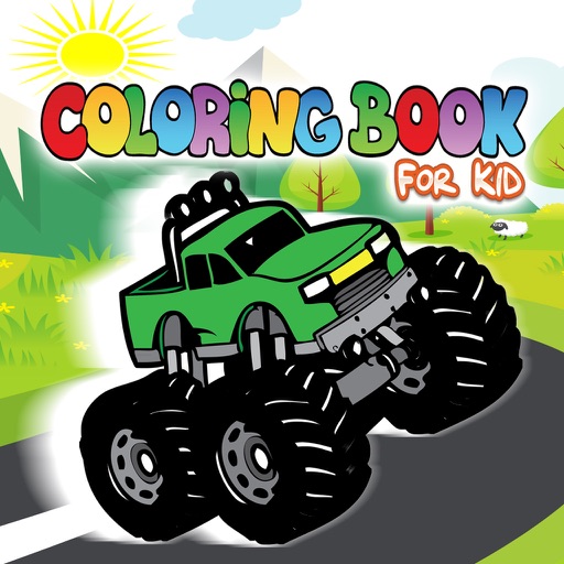 Coloring Book Monster Trucks Machine For Kids Game icon