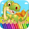 Dinosaur Colorbook Drawing to Paint Scratch Coloring Game for Kids