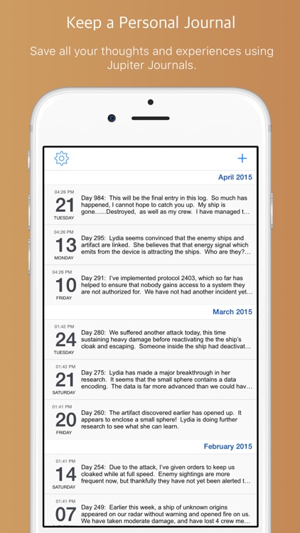 Jupiter Journals - Keep a Personal Journal