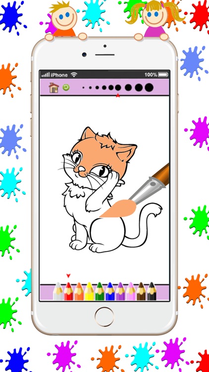 Kitty and Cat Coloring Book Game : Basic Start screenshot-3