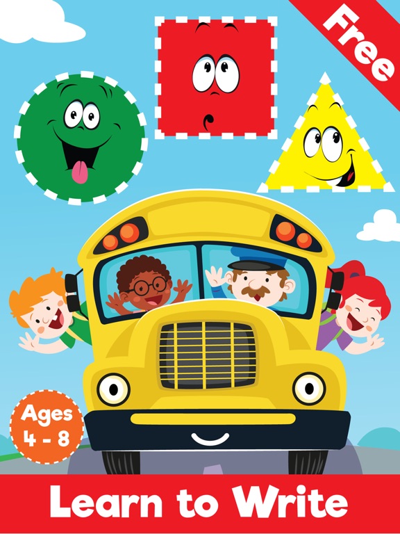 【图】School bus kids games for Trace Shapes and Writing to fun book(截图3)