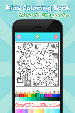 Kids coloring book : floral in the garden screenshot 3