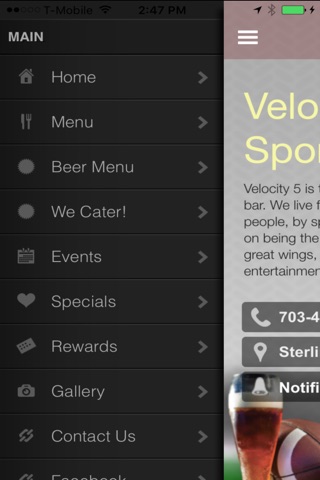 Velocity Five Sports Bar screenshot 2