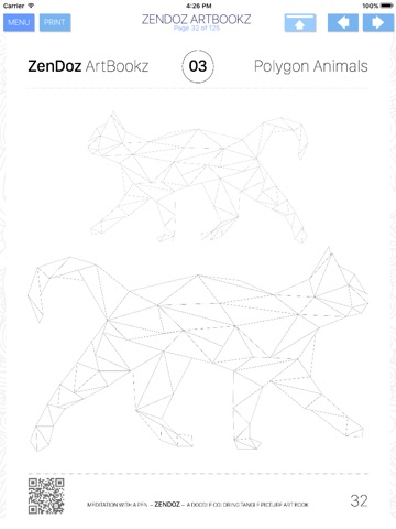 Zendoz ArtBookz - 03 - Polygon Animals - HD - Coloring Book screenshot 3