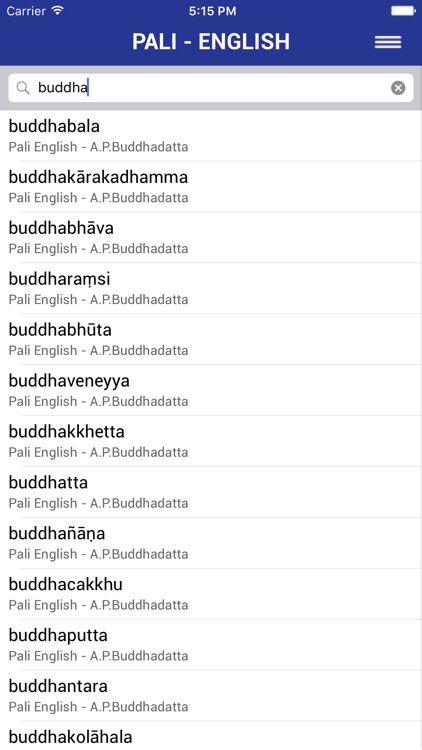 Pali-English - Pali English & English Pali dictionary