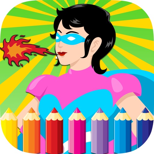 Coloring Book Cartoon SuperHero Free For Kids Game Colorful - All Pages For Drawing and Painting Practice