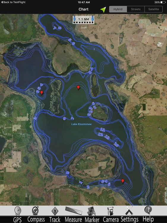 Florida lakes GPS Fishing charts Pro