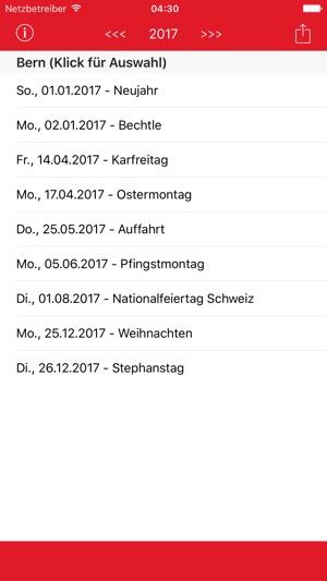 Feiertage Schweiz Kalender & Kalenderwochen(圖5)-速報App