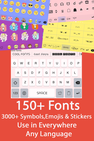 Color Fonts Keyboard: Cute Bio screenshot 2