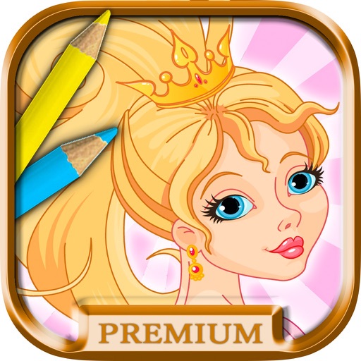 Princesses Coloring Book - color and paint the princess - premium icon