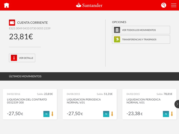 Santander Tablet