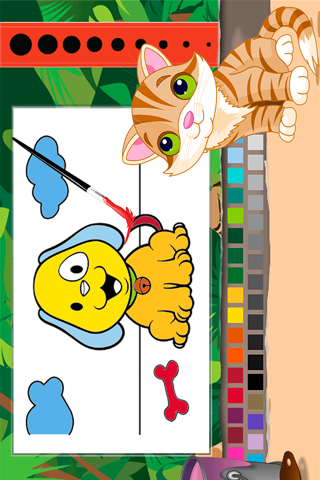 Cute Cat & Dog Coloring Book - All In 1 Animals Draw, Paint And Color Games HD For Good Kid screenshot 4
