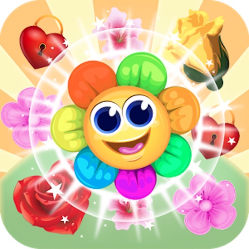 Flowers Garden Match 3 Mania-Crush The Flower and beat your buddies Icon