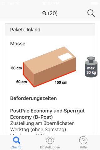 Quickinfo - Quick information about a subject Schweizerische Post Preise screenshot 2