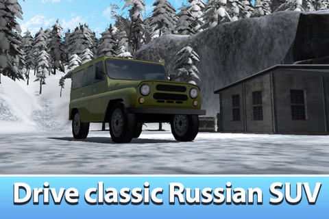 Winter Offroad UAZ Simulator 3D - Drive the Russian truck! screenshot 4