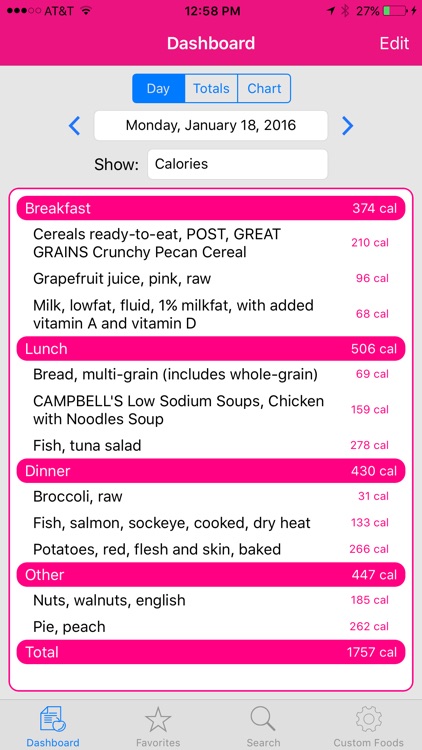 MyCal II Calorie and Nutrition Tracker
