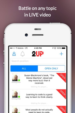 2UP Live Video Debate screenshot 2
