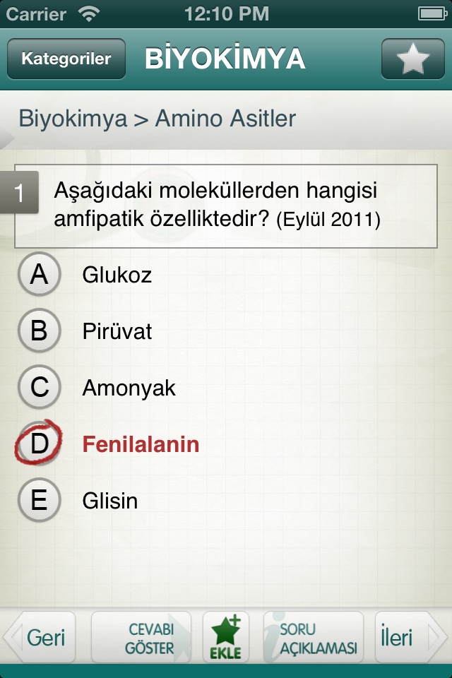 Tüm TUS Soruları - Biyokimya Lite screenshot 4