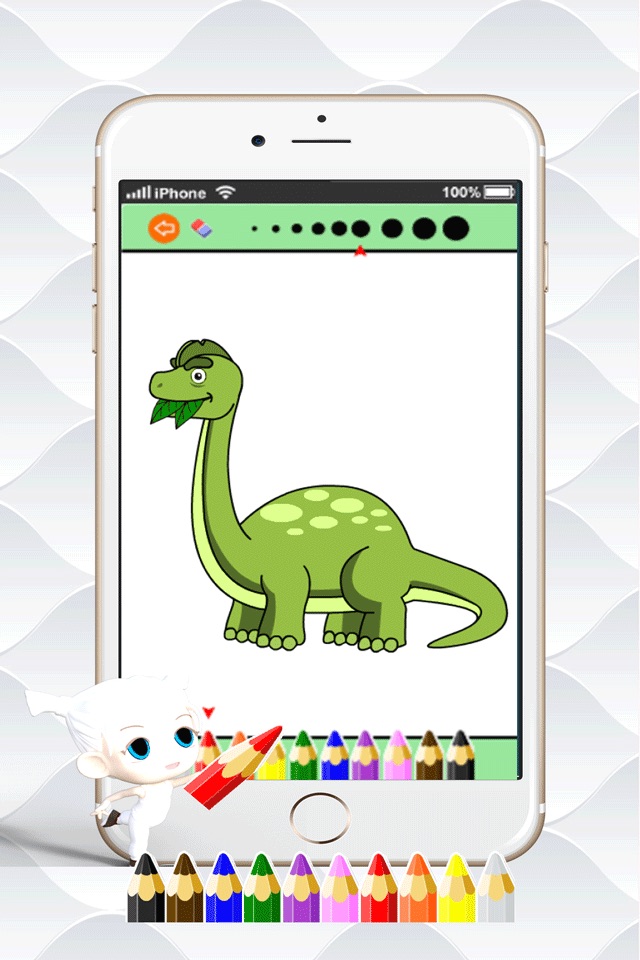 Dino Paint Drawing Color : Cute Caricature Art Idea Pages For Kids screenshot 2