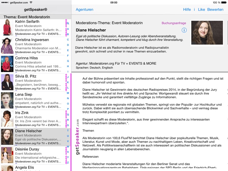 getSpeaker Redner - Moderatoren - Agenturen screenshot-3