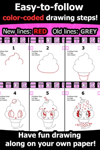 Learn to Draw - How to Draw Cute Food - Ice Cream Desserts Treats - Art Lessons - Fun2draw™ Food Lv2 screenshot 3