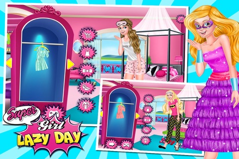 Super Girl Lazy Day Dress Up And Makeup Games screenshot 3