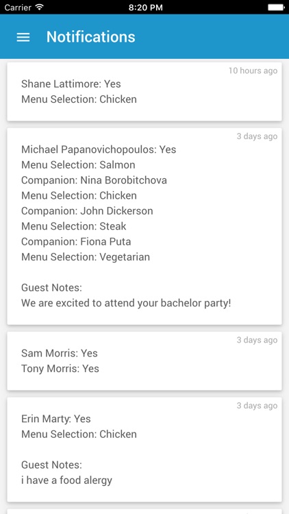 AnRSVP Notifications