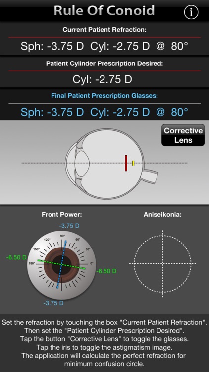 Rule Of Conoid - Simulate the "circle of least confusion" on prescription eyeglasses.