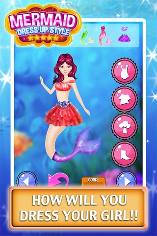 Dress Up Little Mermaid Edition : The princess Girls beauty makeover salon games screenshot 3