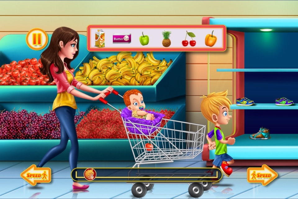 Shopping Game Kids Supermarket  help mom with the shopping list and to pay the cashier ! FREE screenshot 2