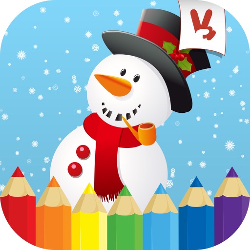 Winter coloring book for toddlers: Kids drawing, painting and doodling games for children Icon