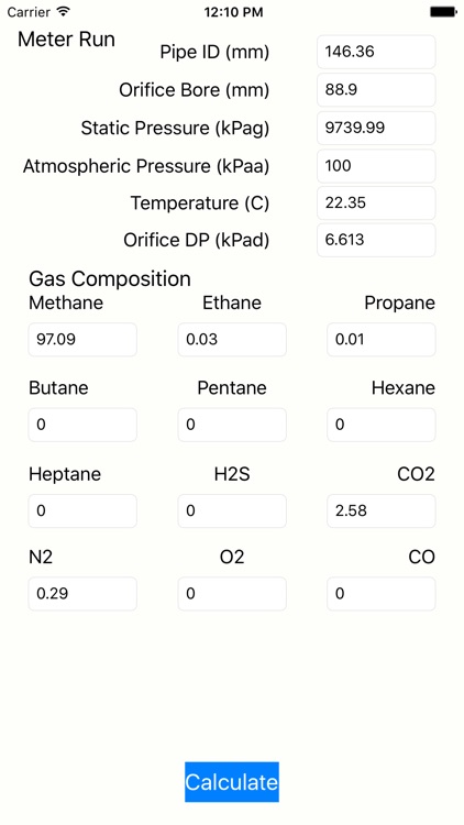 Natural Gas Flow Calculator