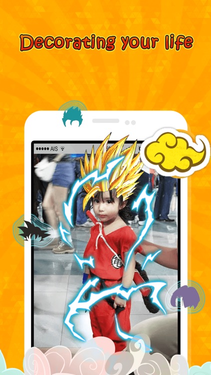 Super Saiyan Camera - Sticker Hair-Style Goku Dragon Ball Manga Edition