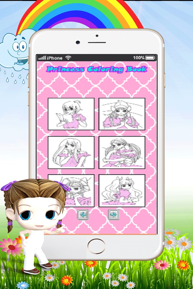 Games Princess coloring pages :  Art Pad Easy painting for little kids screenshot 2