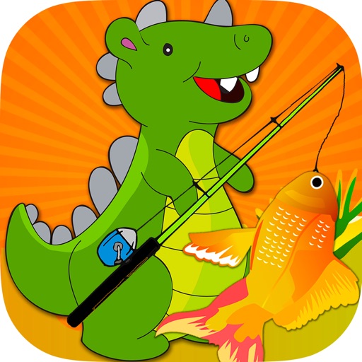 Little Dinosaur Fishing Games : Dino Catch Big Fish Deep Sea Icon