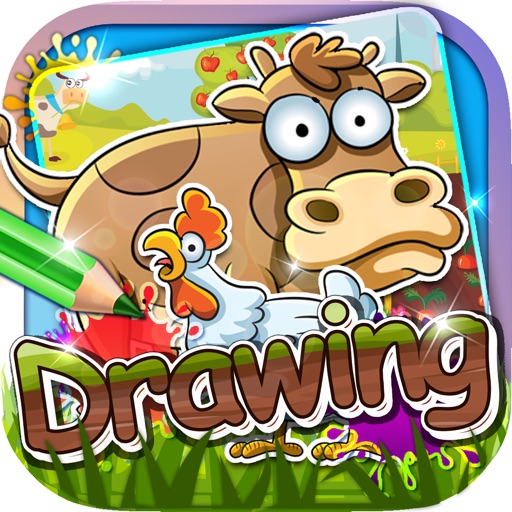 Drawing Desk Farm Animals : Draw and Paint  Coloring Books Edition Free