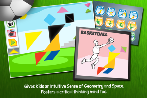 Kids Learning Puzzles: Sports, My K12 Tangram screenshot 2