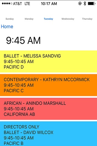 Dance Excellence Schedule screenshot 2