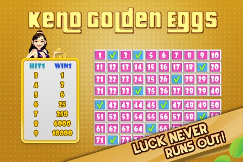 Classic Keno Golden Eggs - Bonus Multi-Card Play Paid Edition screenshot 2