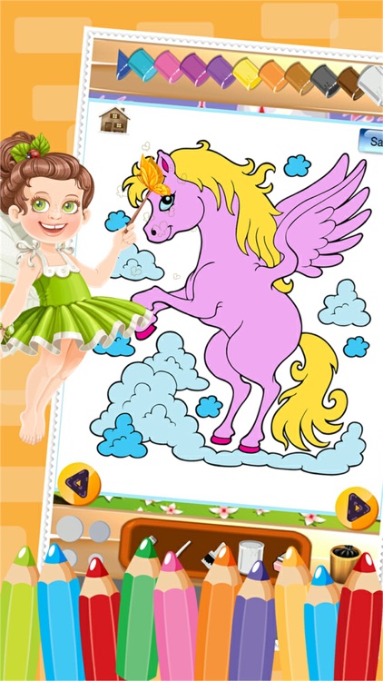 Little Unicorn Colorbook Drawing to Paint Coloring Game for Kids screenshot-3