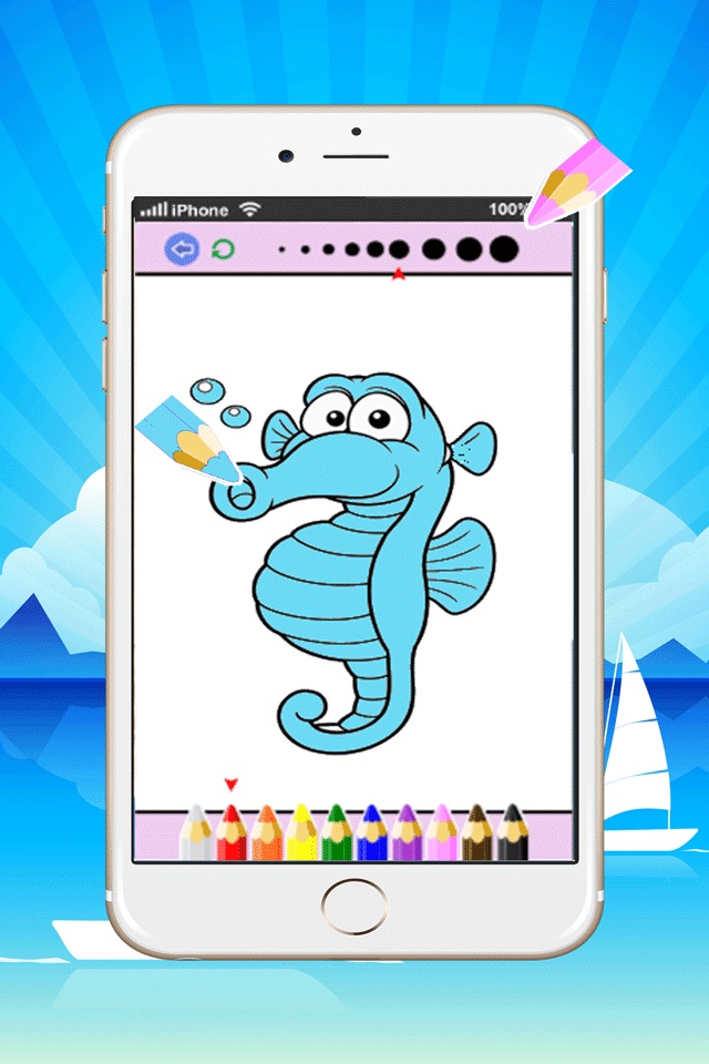 Cute Sea Animals Coloring Book:learn to paint and drawing easy screenshot 3
