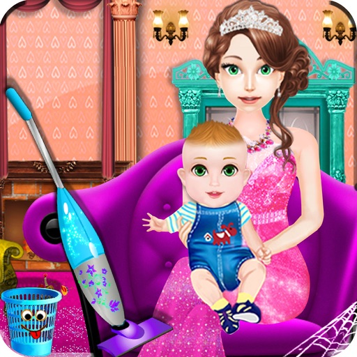 Princess Baby room cleaning games for girls iOS App